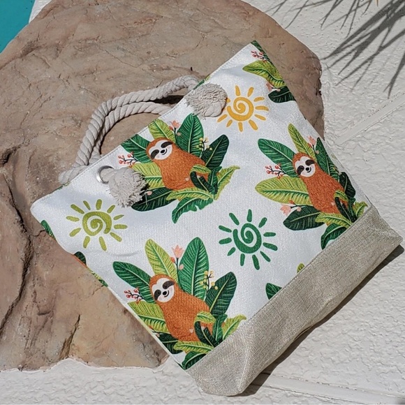 Adorable Sloth Summer Canvas Tote - LAST ONE - - Picture 3 of 8